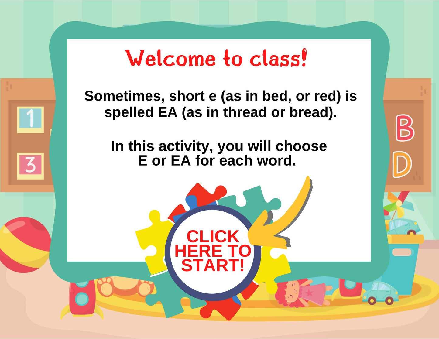 Short EA Vowel Team (EA as in Bread) Digital Activity
