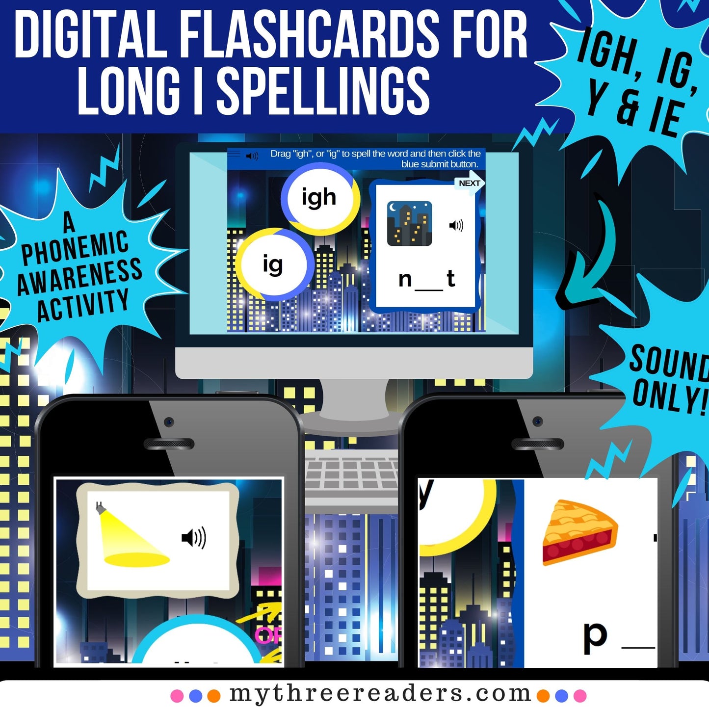 Long I Vowel Teams (IGH, IG, Y, IE) Digital Activity