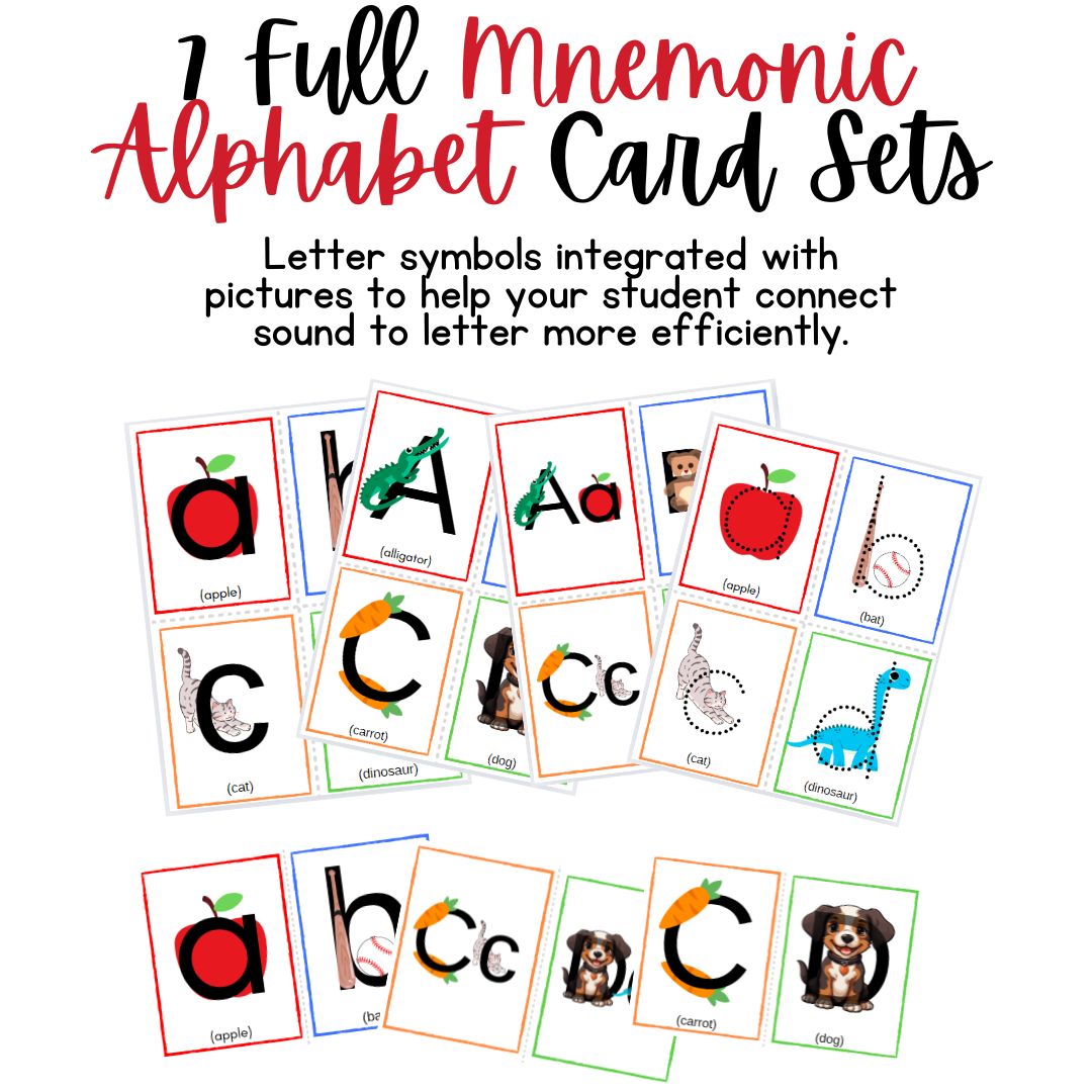Mnemonic Alphabet Cards - 7 Full Card Sets