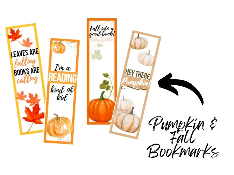 Printable Pumpkin and Fall Bookmarks