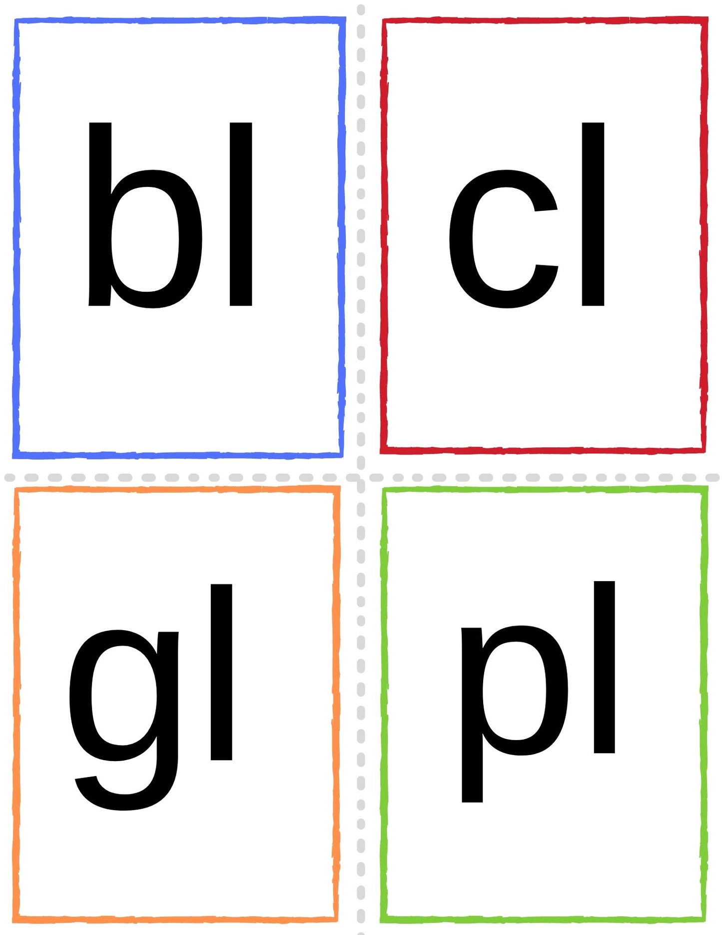 Phonics Blends and Digraphs 68 Flashcards