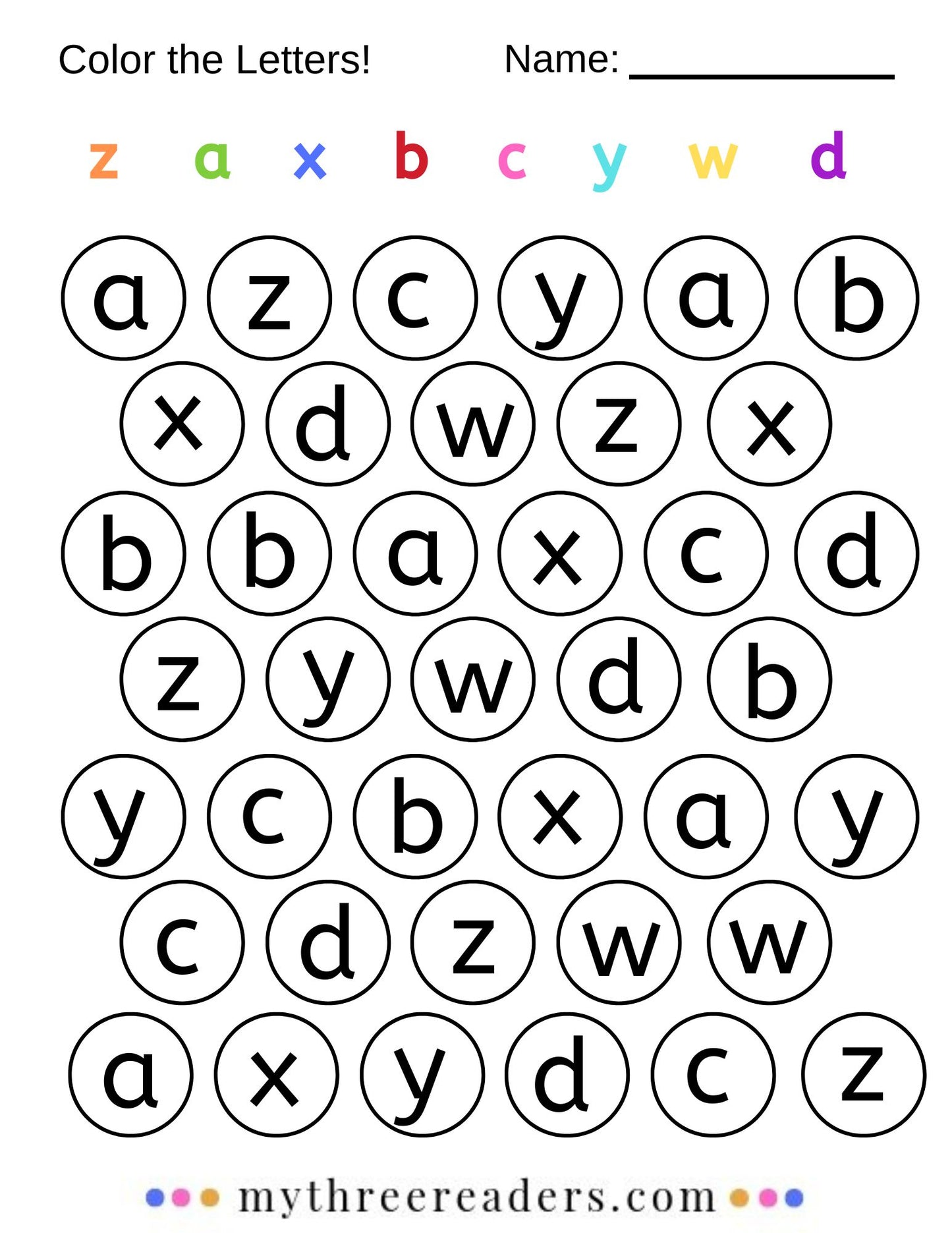 Color the Letter Printable Pages