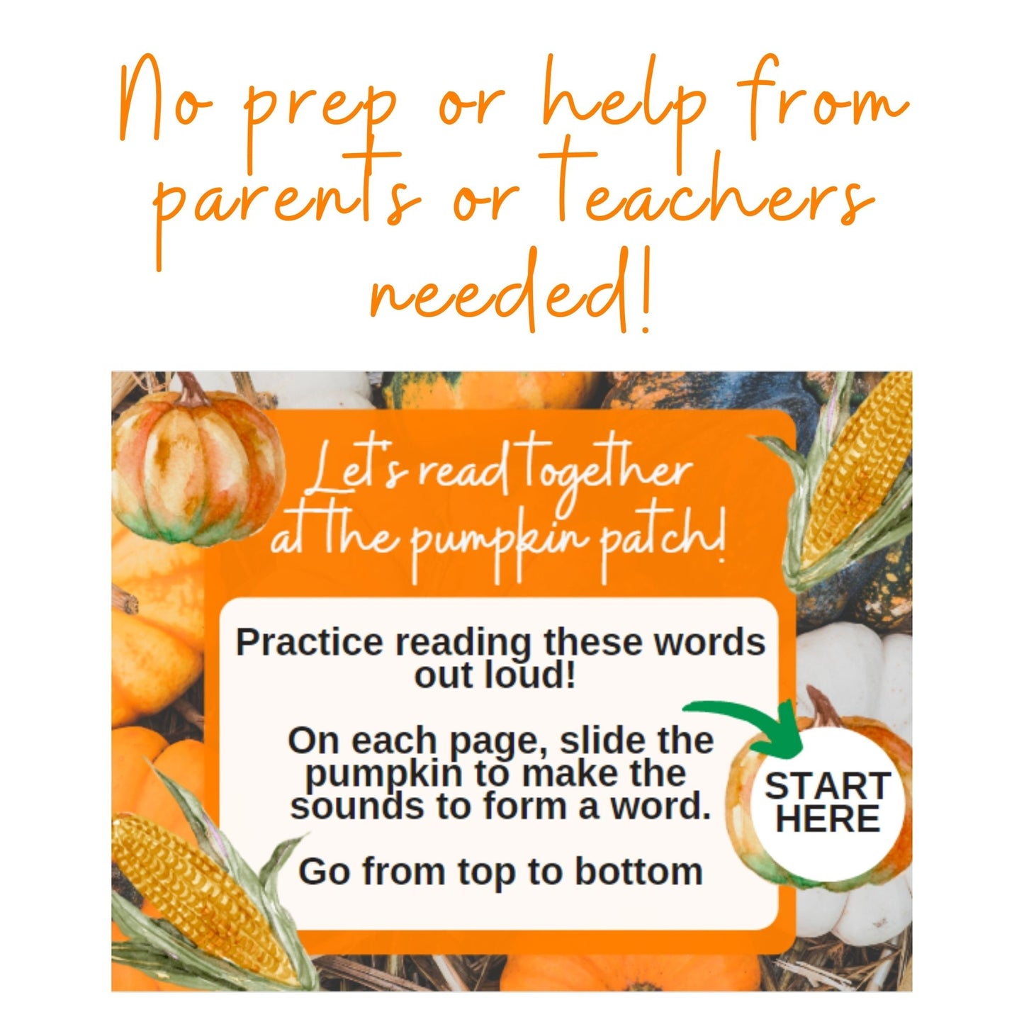 Pumpkin Patch Segmenting & Blending CVC Words Digital Activity
