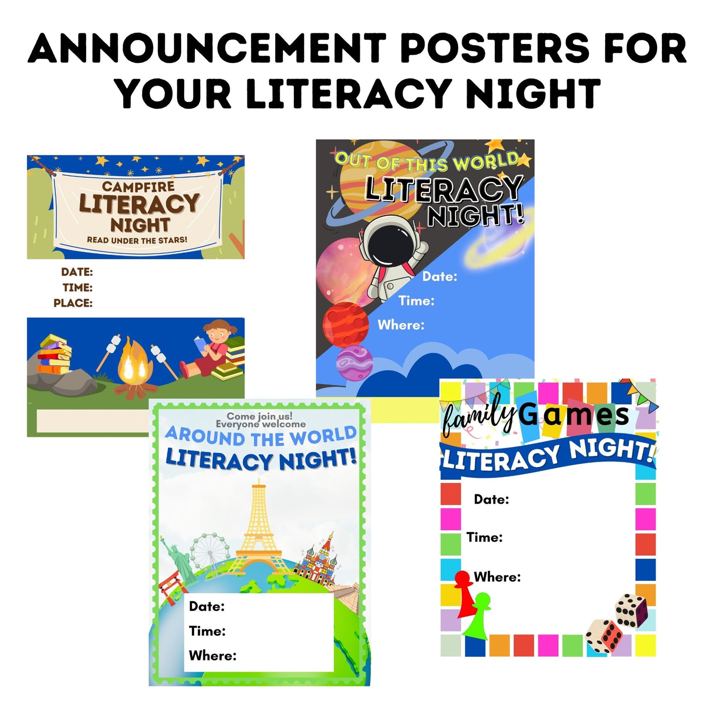 Literacy Night BUNDLE! 4 Literacy Nights Included