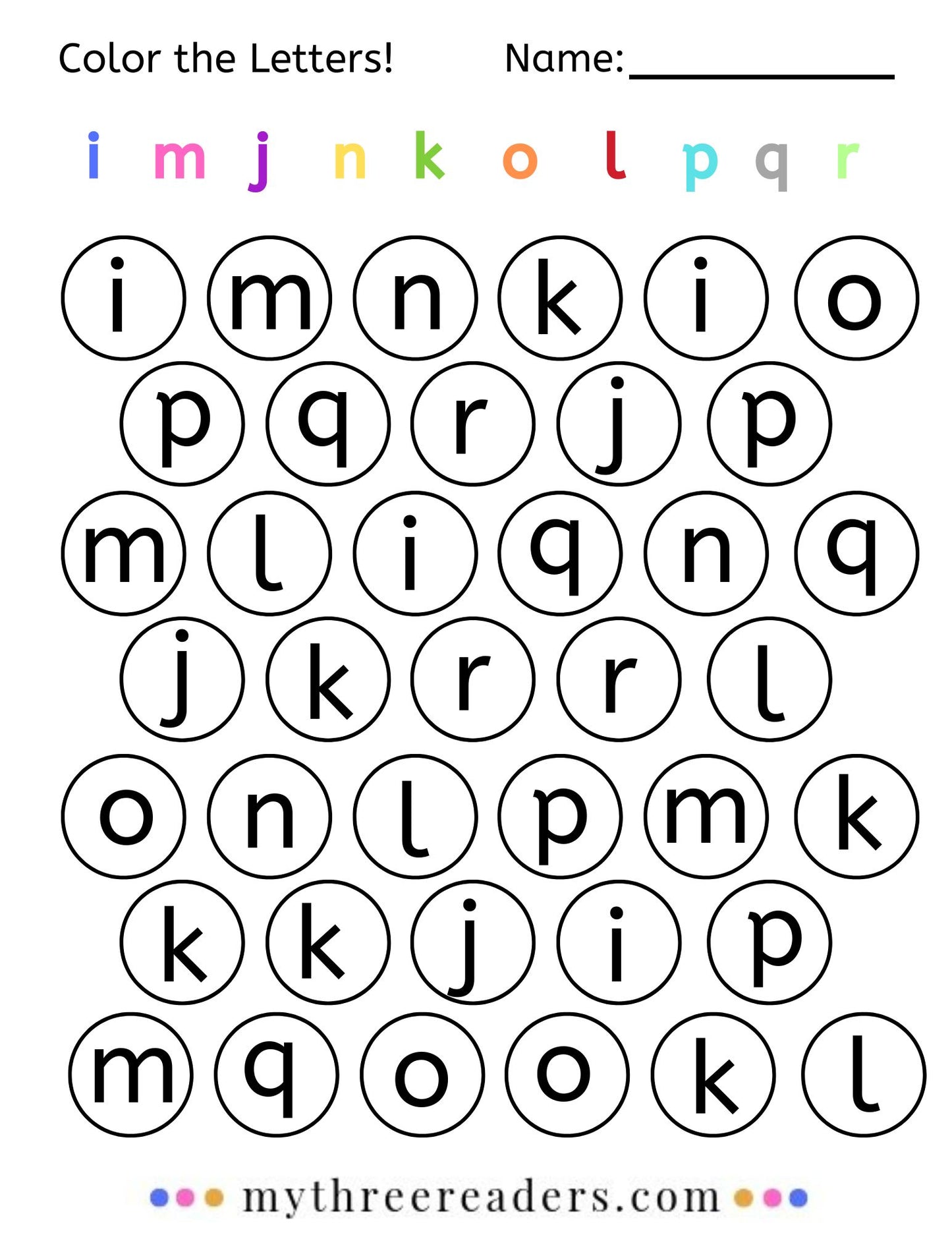 Color the Letter Printable Pages