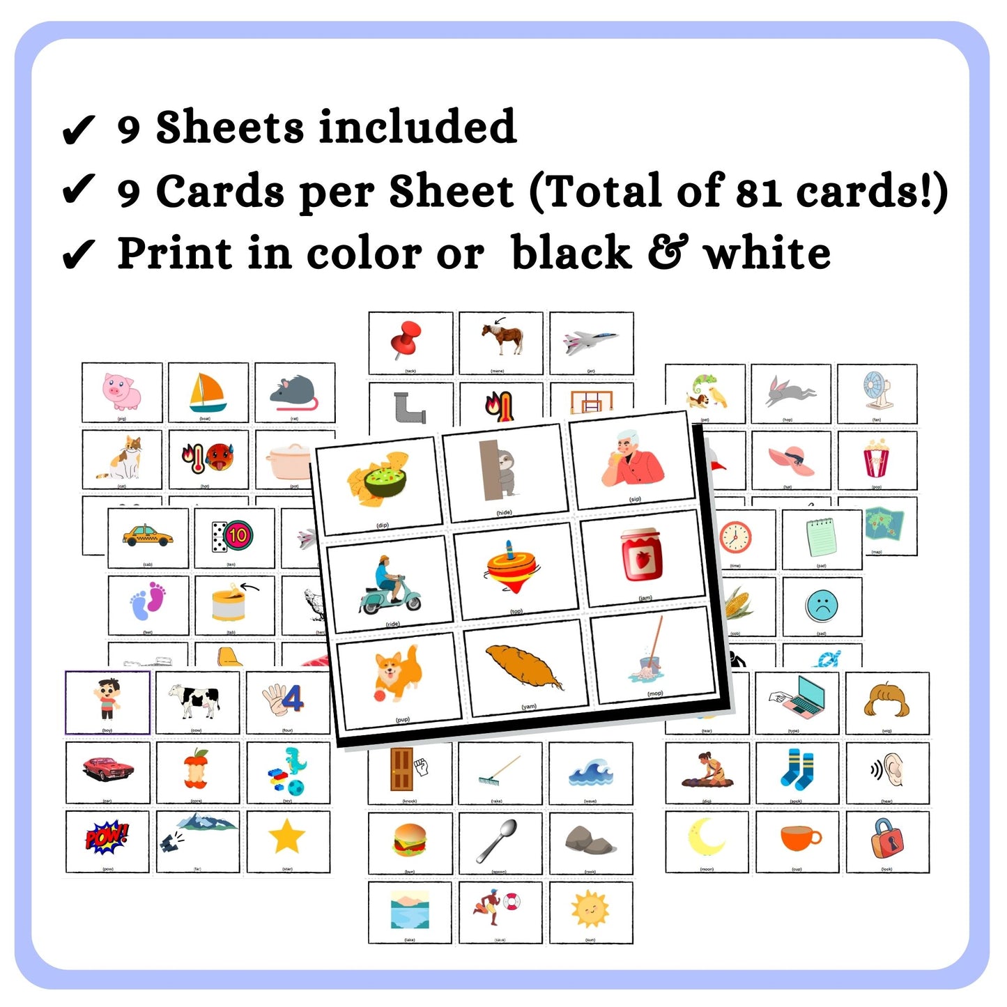 Rhyming Words Picture Cards