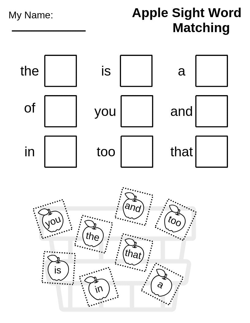 5 Fall Sight Word Printable Activities