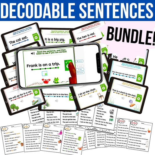 Decodable Sentences Bundle - Printables & Digital Boom™ Activities