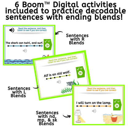 Decodable Sentences with Focus on Ending Consonant Blends