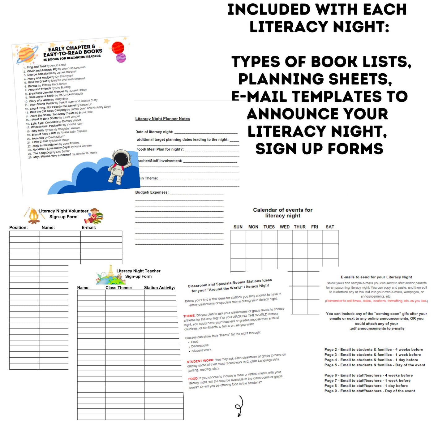 Literacy Night BUNDLE! 4 Literacy Nights Included