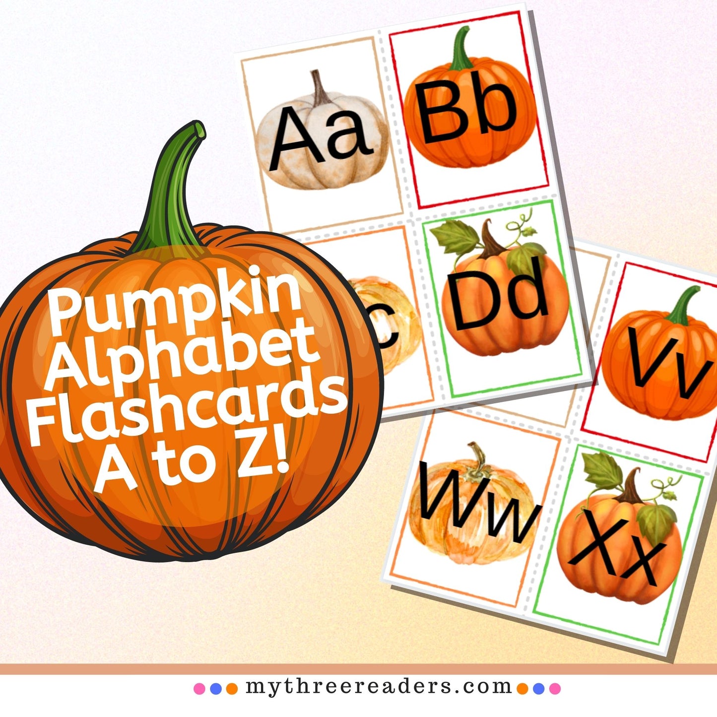 Pumpkin Alphabet Flashcards Printable Activity