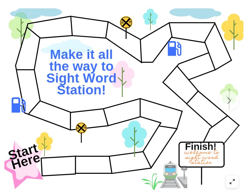 Printable Sight Word Station Game