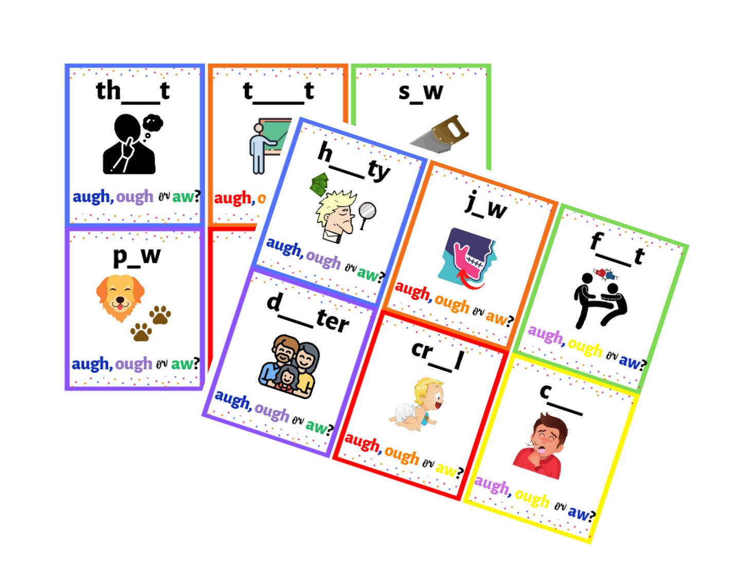 Short O Vowel Teams (OUGH, AW or AUGH) Digital Activity