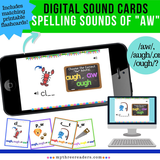 Short O Vowel Teams (OUGH, AW or AUGH) Digital Activity