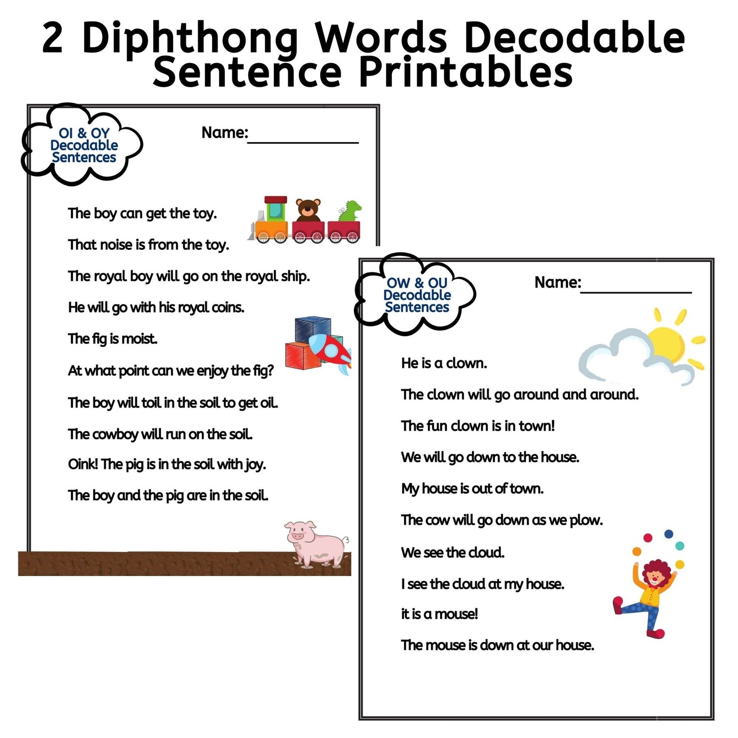 Decodable Sentences with Diphthongs