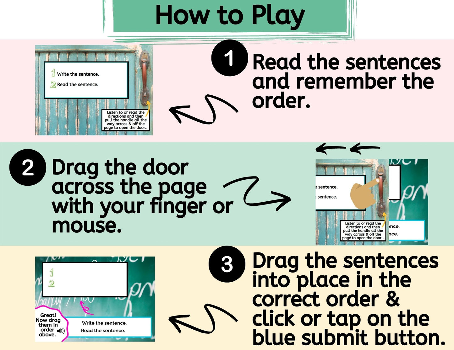 Following 2 Step Directions