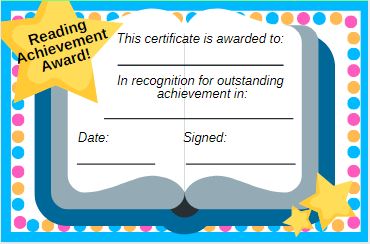 Printable Reading Certificates