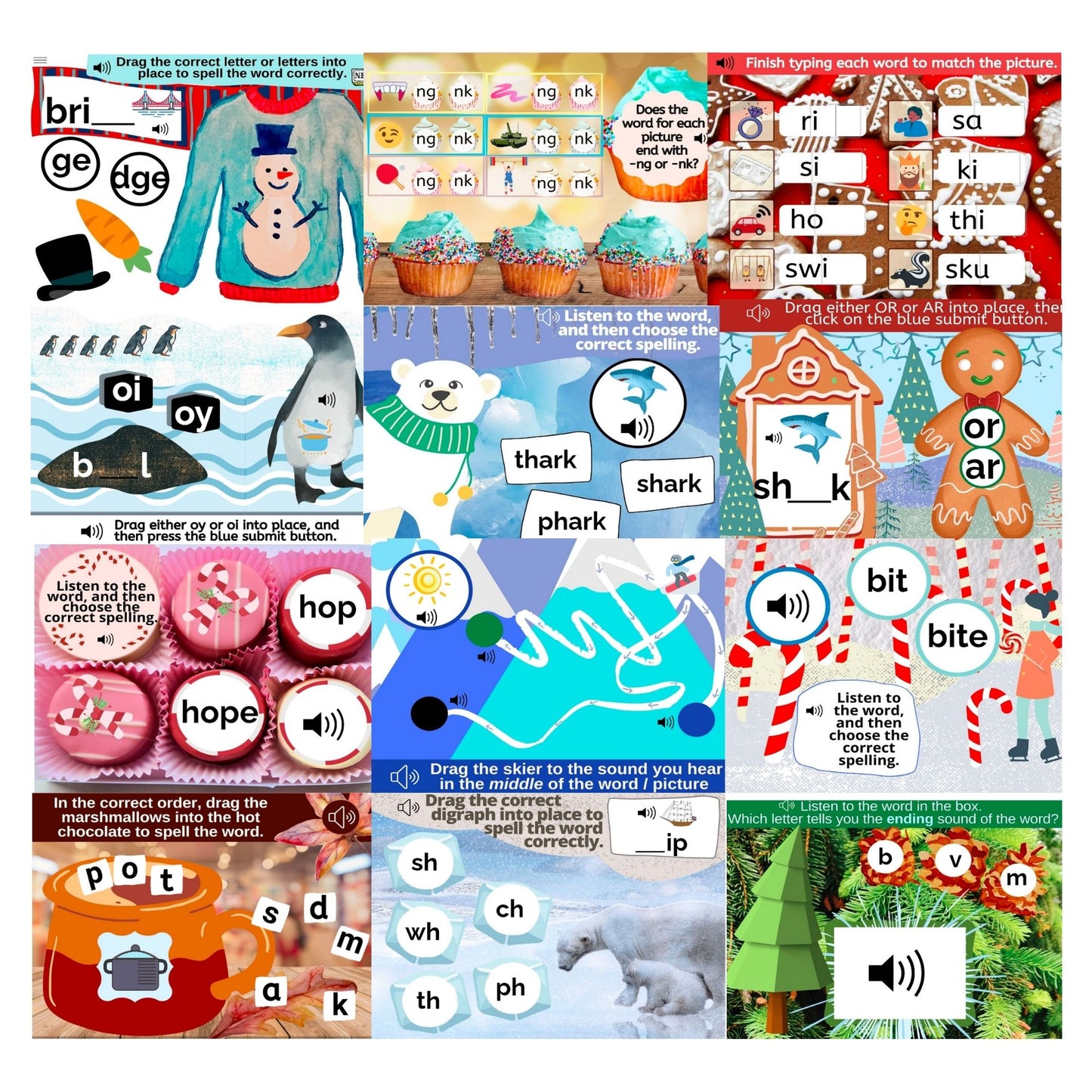 *Winter Alphabet/Phonics Boom Activity Bundle