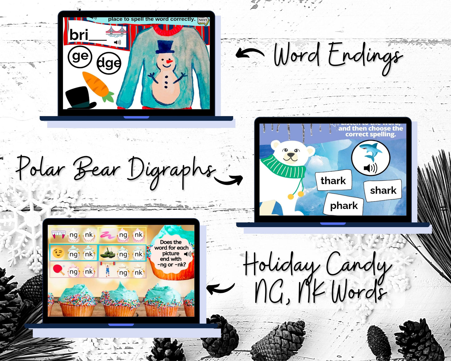 *Winter Alphabet/Phonics Boom Activity Bundle