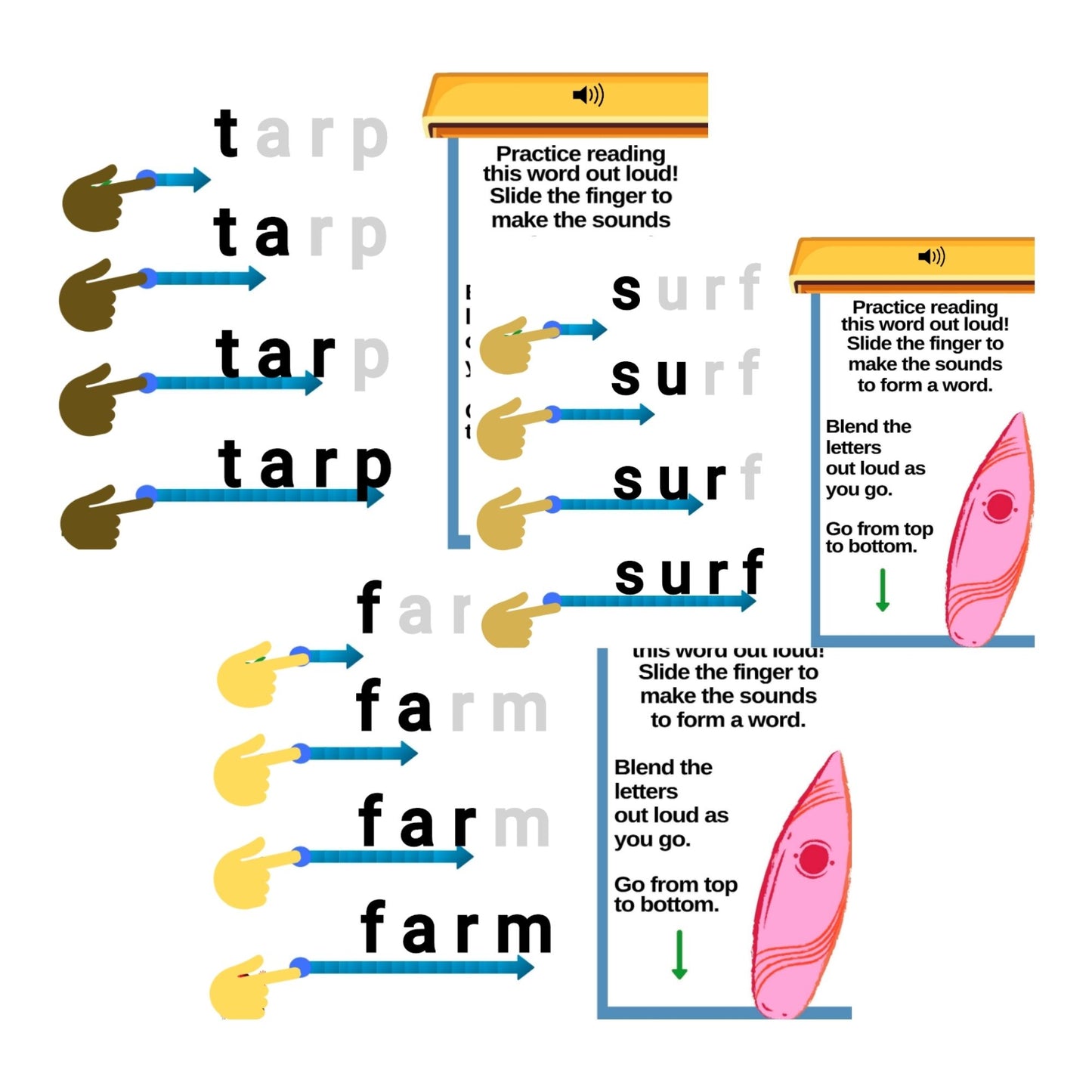 Segmenting & Blending Final Consonant "R" Blends ( RM - RN - RF - RK - RL etc.)