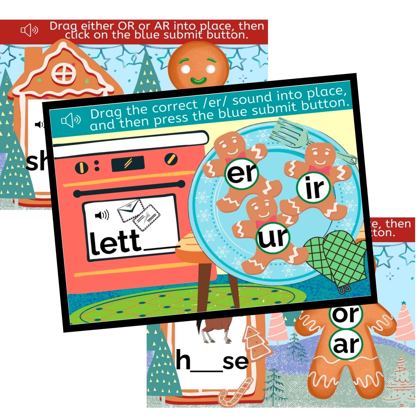 R Controlled "Bossy R" Digital Activity - Gingerbread Themed