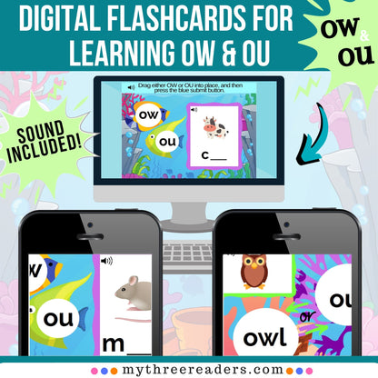 Diphthong Practice for OW and OU Words Digital Activity
