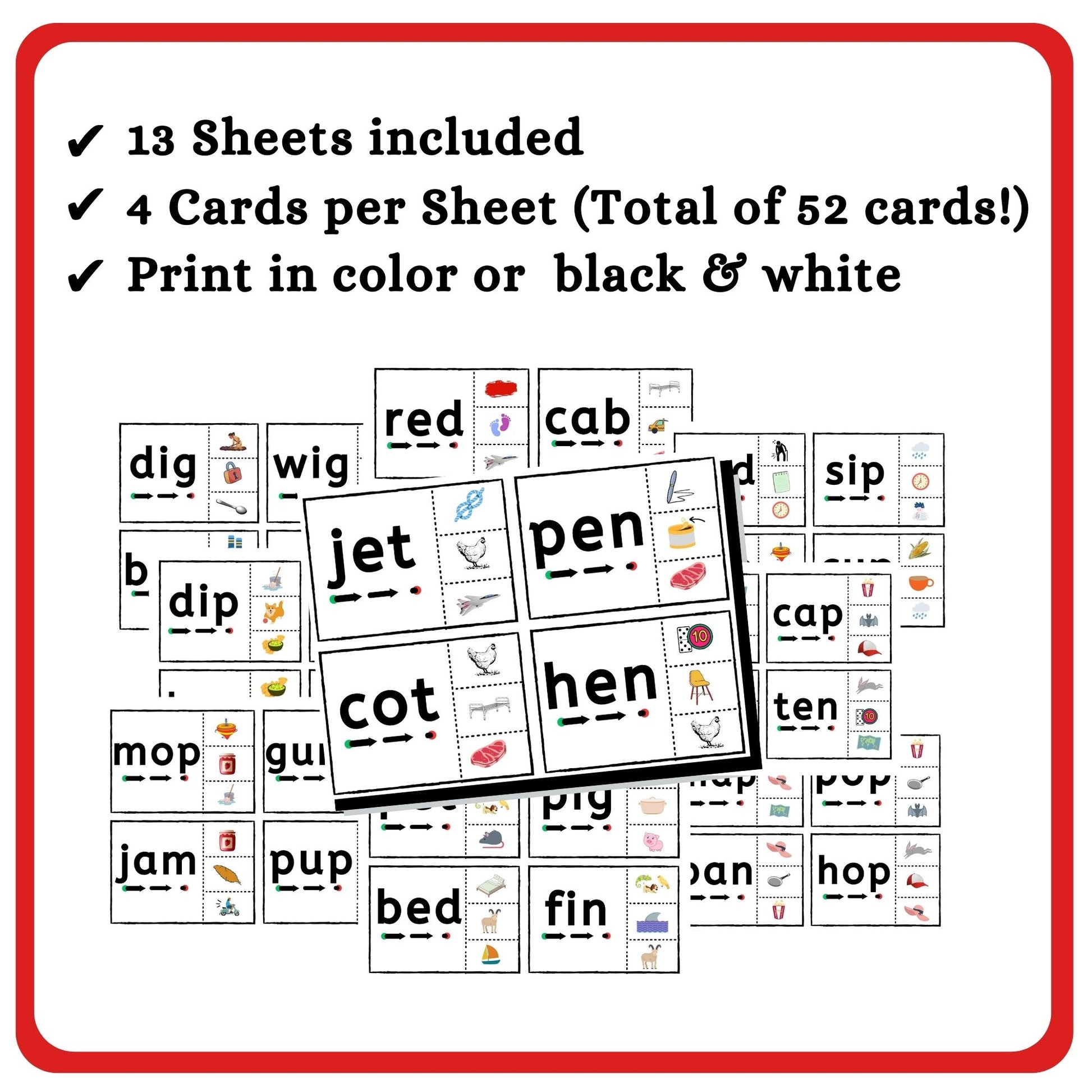 Blending CVC Words Clip Cards – My Three Readers
