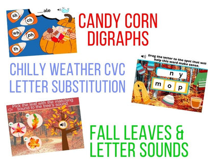 Fun Fall Digital Letters & Phonics Activity Bundle