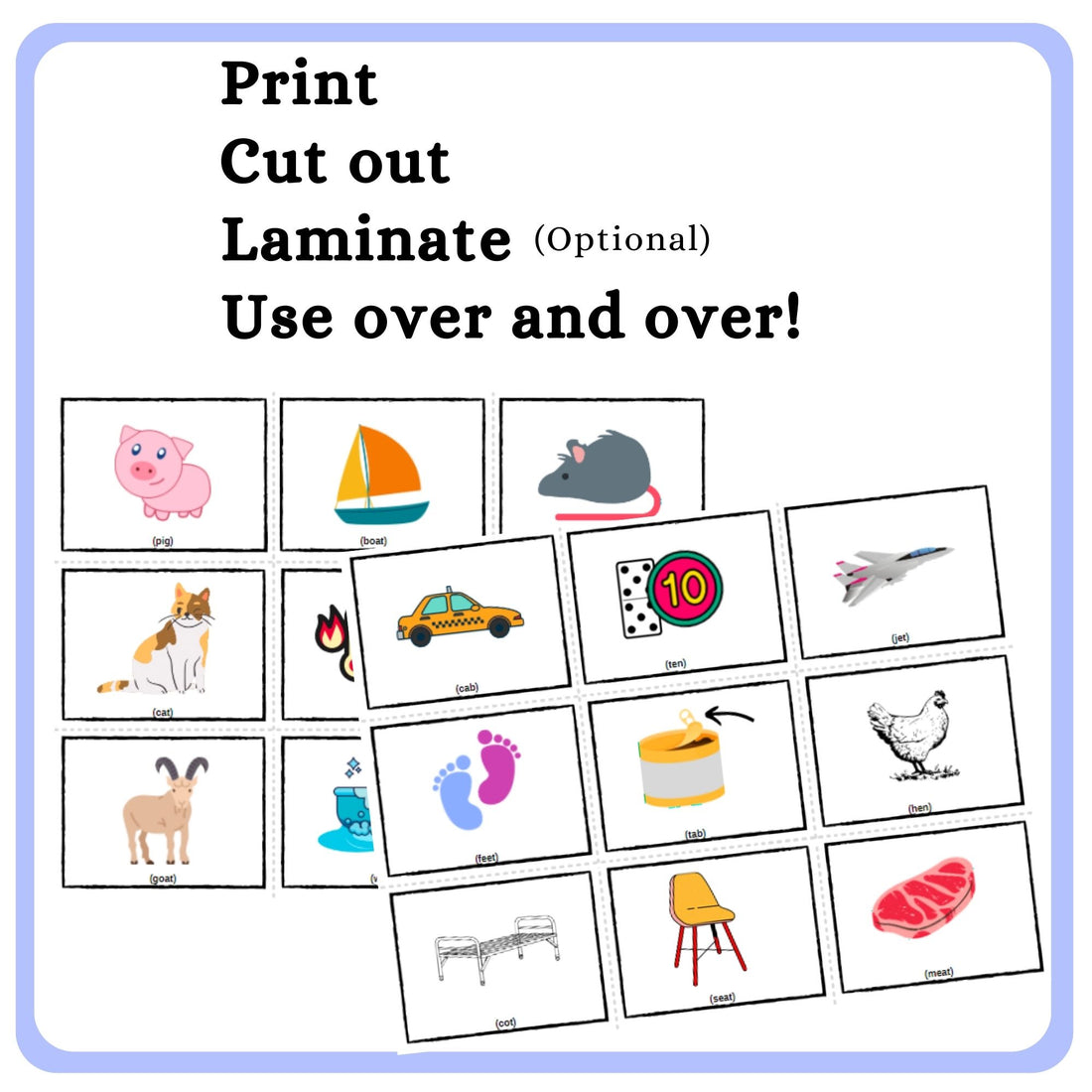 Rhyming Words Picture Cards – My Three Readers