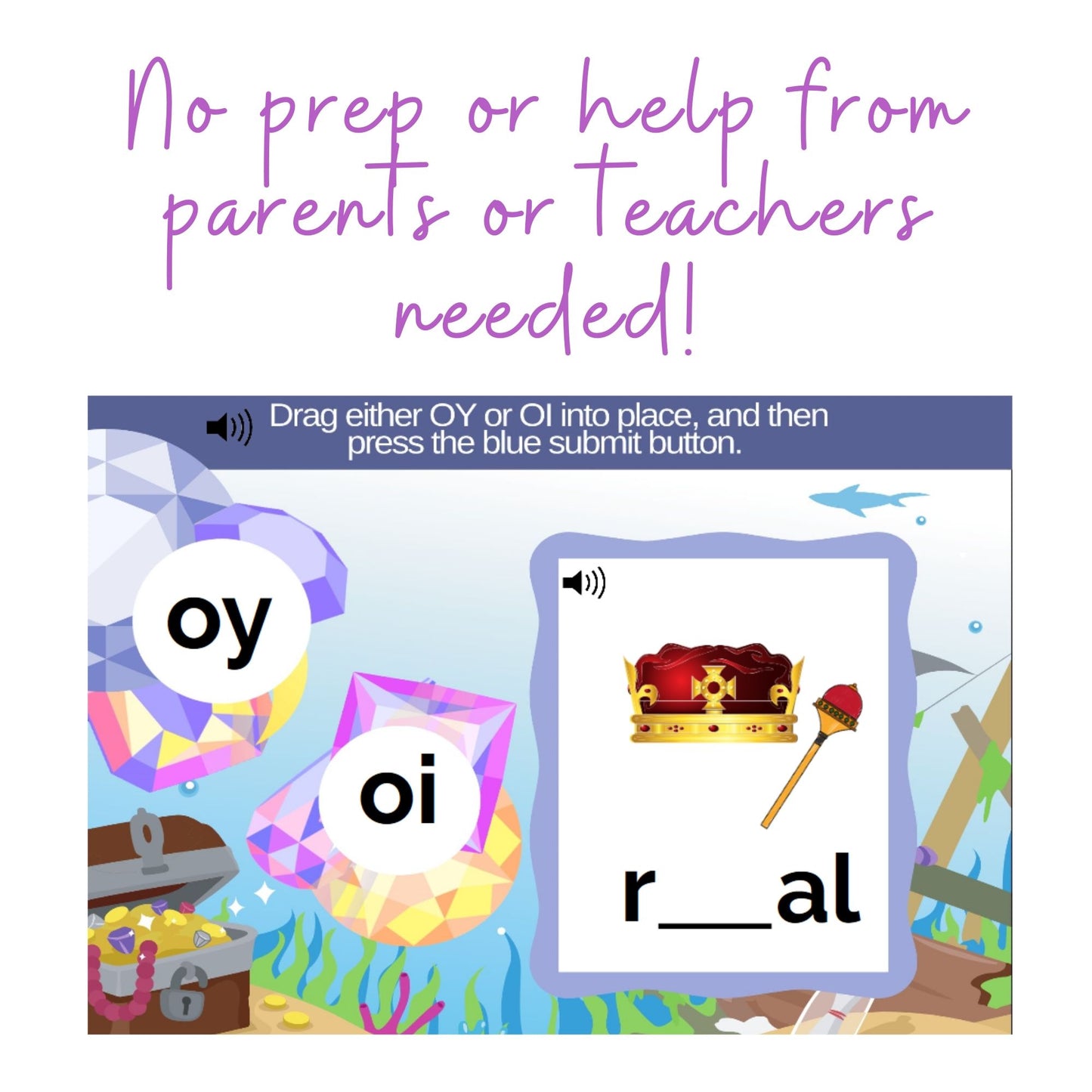 Diphthong Practice for OY and OI Words Digital Activity
