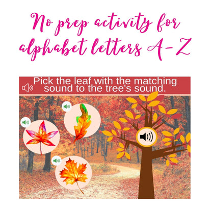 Fall Leaves Letter Sounds Digital Activity