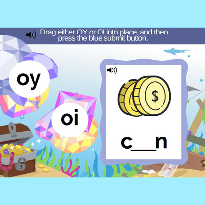 Diphthong Practice for OY and OI Words Digital Activity