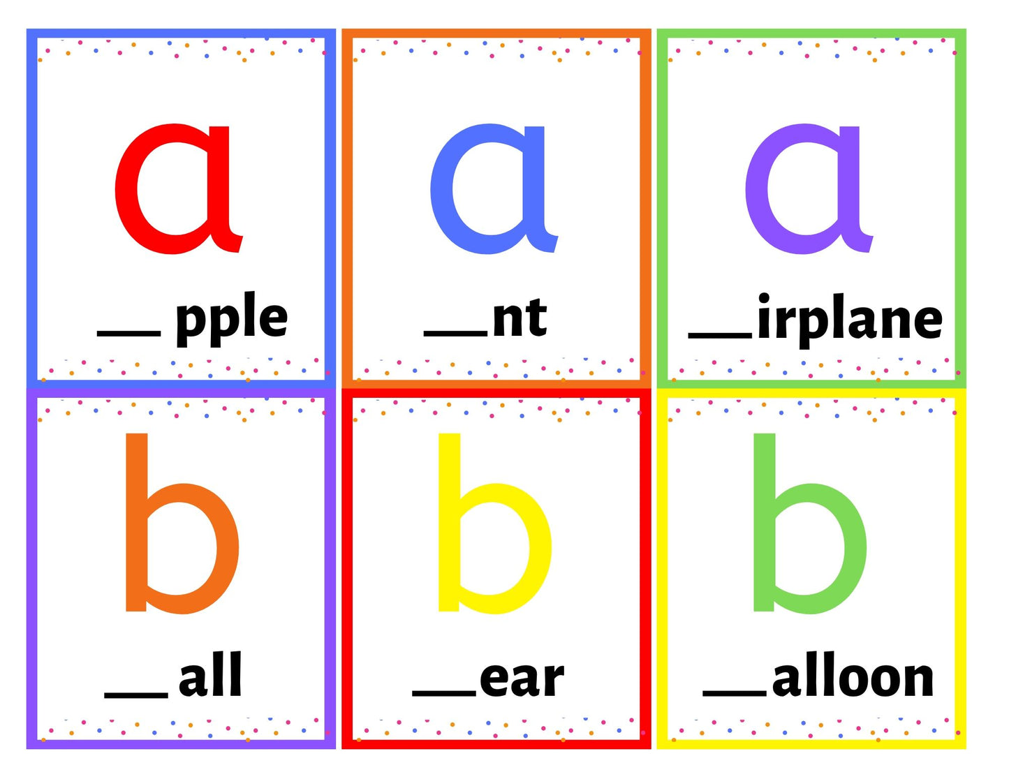 Beginning Sounds Picture Cards (Double-sided)