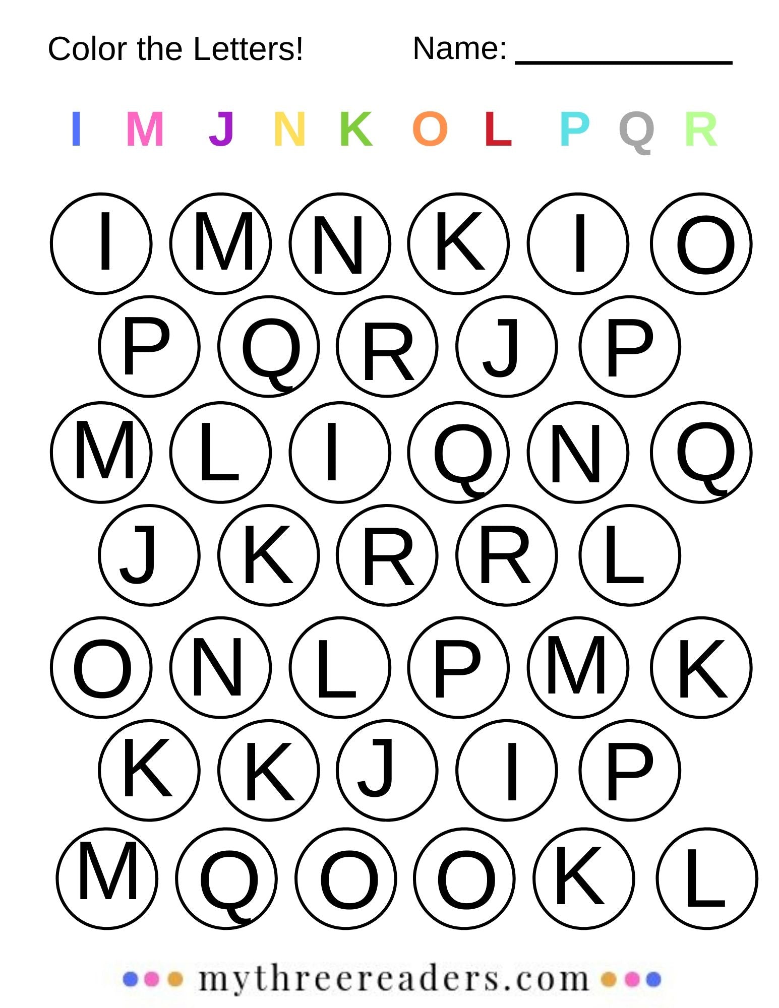 Write Letters Coloring Color the Letter Printable Pages – My Three Readers