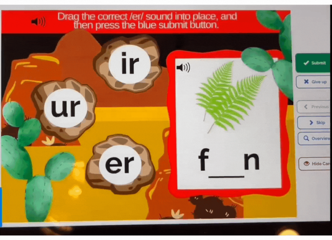 R Controlled Words with IR, UR and ER Digital Activity