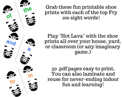 Sight Words Hot Lava Game