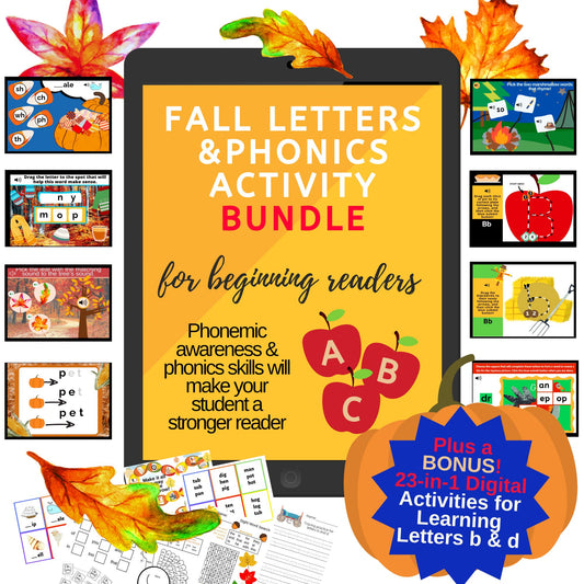 Fun Fall Digital Letters & Phonics Activity Bundle