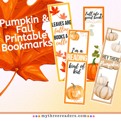 Printable Pumpkin and Fall Bookmarks