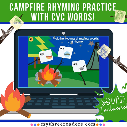 Rhyming Campfire & S'mores CVC Words Digital Activity