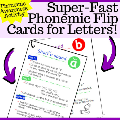 Super Fast Phonemic Activities for Letters A-Z Flip Cards