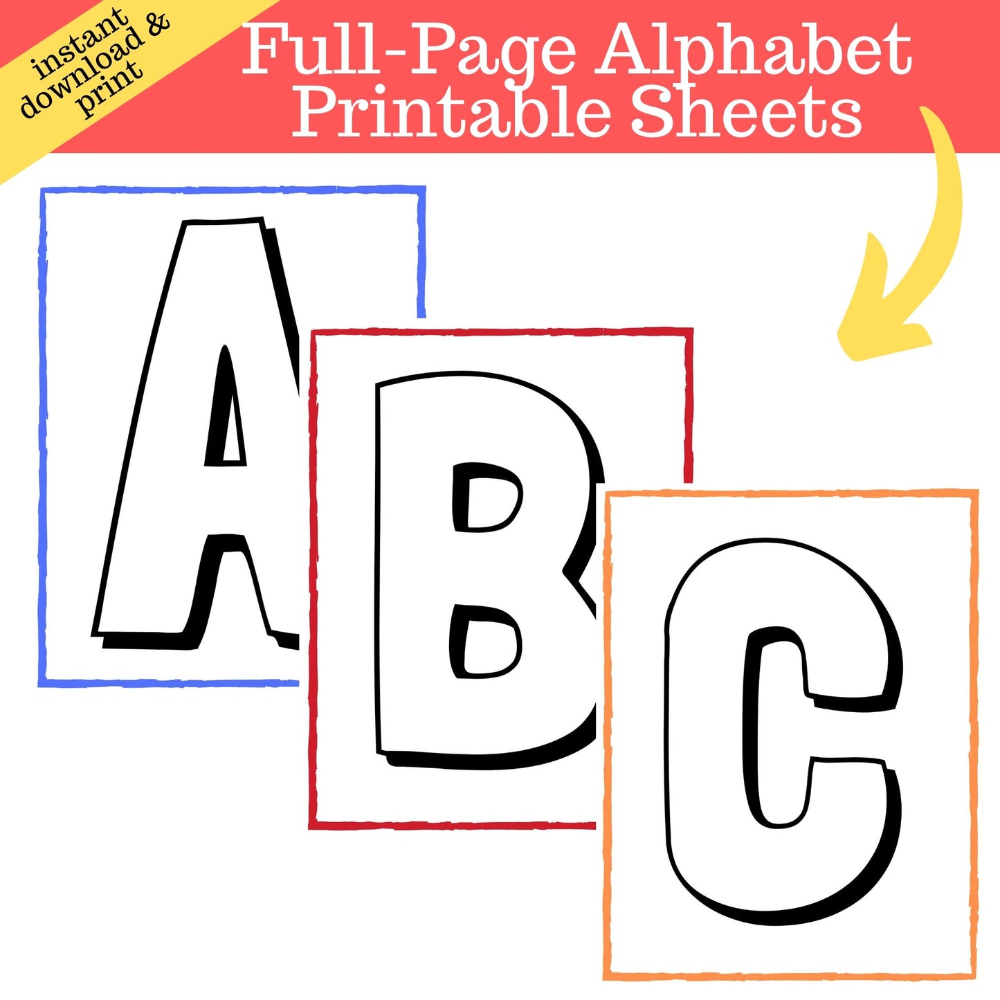 Full Page Letter Printable Sheets (Printable Bulletin Board Letters A-Z)