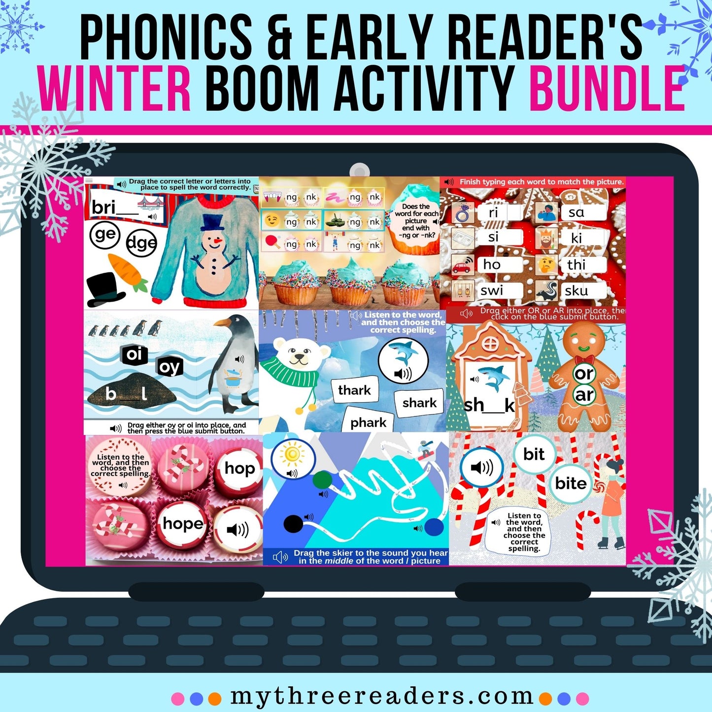*Winter Alphabet/Phonics Boom Activity Bundle