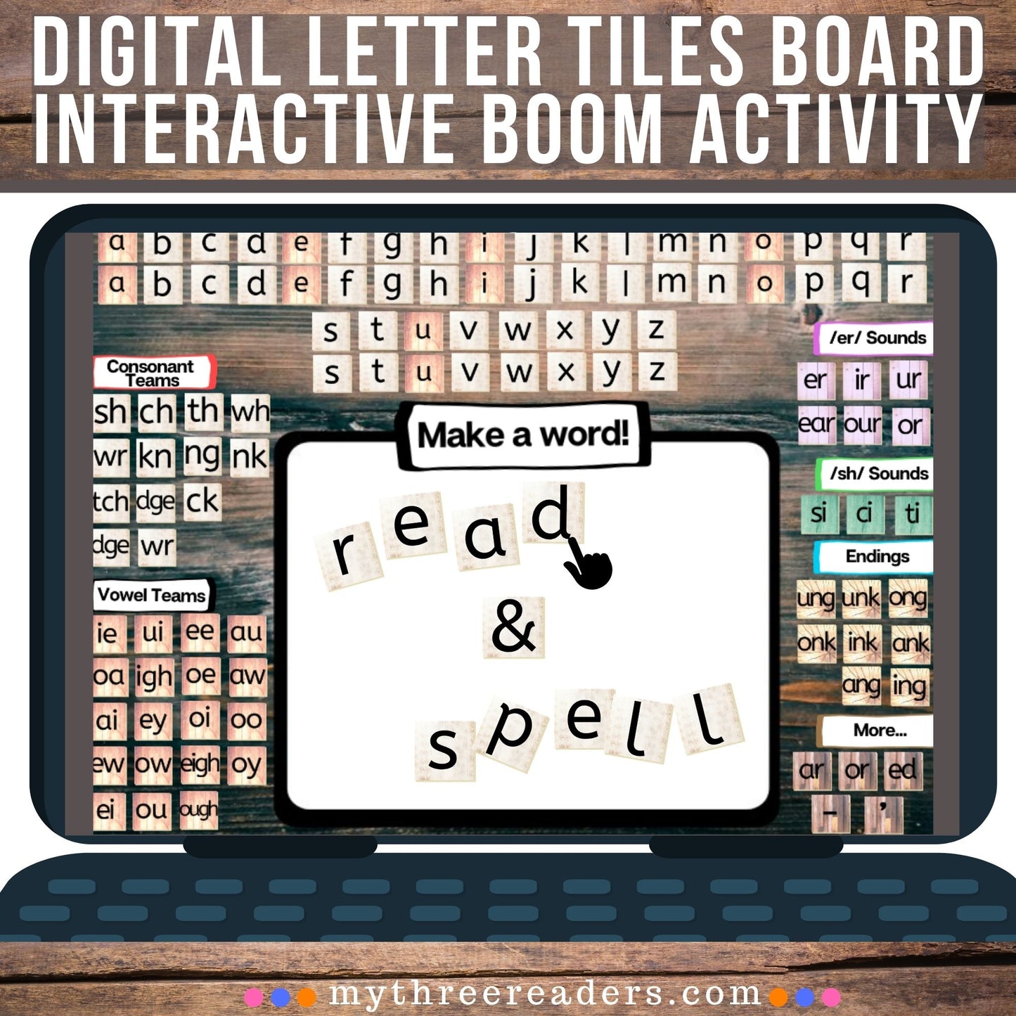 Digital Letter Tiles Board - Interactive Activity for Readers & Spellers