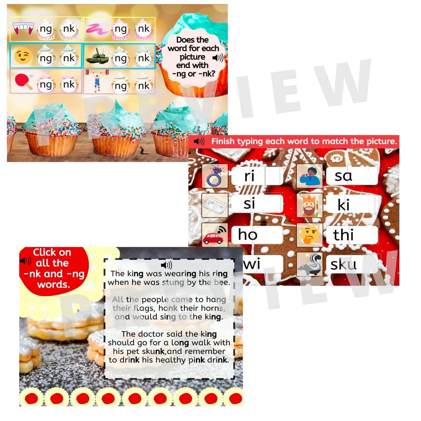 -NG and -NK Sweets Themed Digital Activities