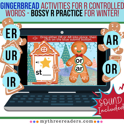 R Controlled "Bossy R" Digital Activity - Gingerbread Themed