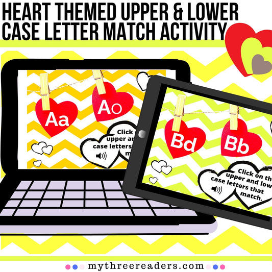 Letter Matching Uppercase and Lowercase Boom Activity ❤️ With Hearts ! ❤️